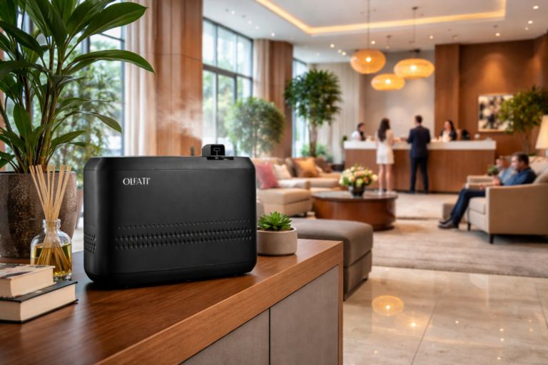 Recepção corporativa aromatizada com equipamento OLFATI